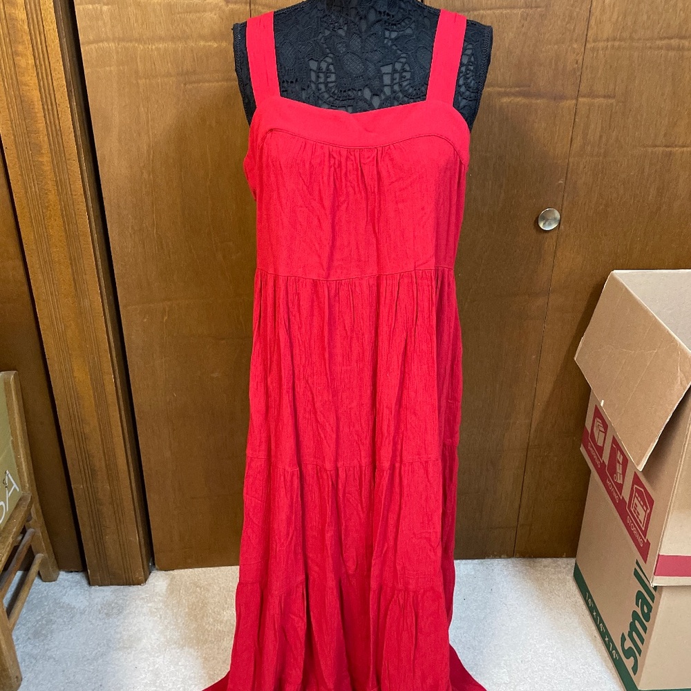 Red maxi dress